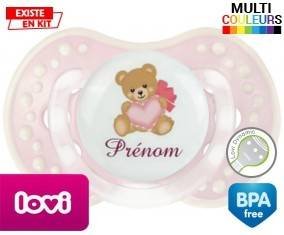 Ours cœur + prénom: Sucette LOVI Dynamic-su7.fr