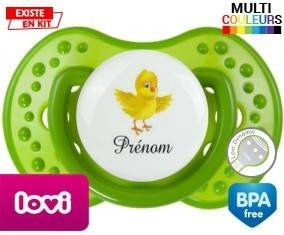 Poussin + prénom : Sucette LOVI Dynamic personnalisée