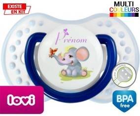 Eléphant style1 + prénom: Sucette LOVI Dynamic-su7.fr