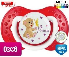 Ours papillon + prénom : Sucette LOVI Dynamic