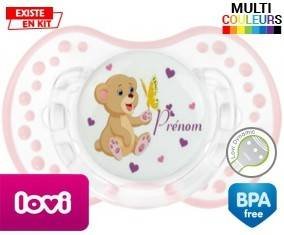 Ours papillon + prénom: Sucette LOVI Dynamic-su7.fr