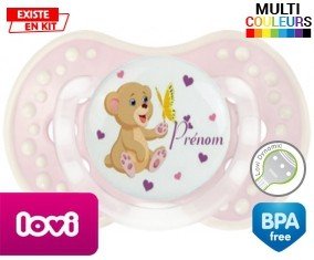 Ours papillon + prénom: Sucette LOVI Dynamic-su7.fr