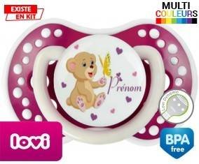 Ours papillon + prénom: Sucette LOVI Dynamic-su7.fr