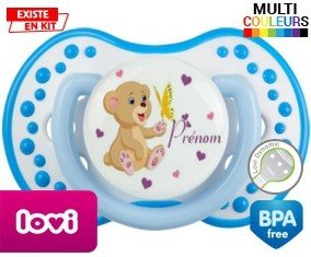 Ours papillon + prénom: Sucette LOVI Dynamic-su7.fr