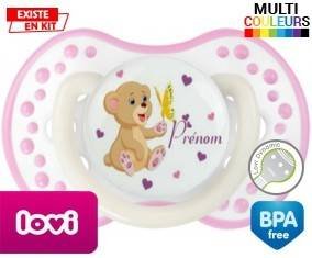 Ours papillon + prénom: Sucette LOVI Dynamic-su7.fr