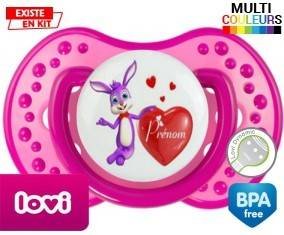 Lapin cœur + prénom: Sucette LOVI Dynamic-su7.fr