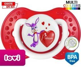 Lapin cœur + prénom: Sucette LOVI Dynamic-su7.fr