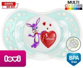 Lapin cœur + prénom: Sucette LOVI Dynamic-su7.fr