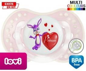 Lapin cœur + prénom: Sucette LOVI Dynamic-su7.fr