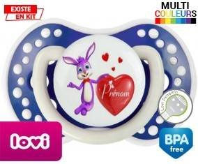 Lapin cœur + prénom: Sucette LOVI Dynamic-su7.fr