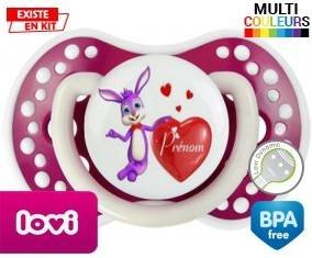 Lapin cœur + prénom: Sucette LOVI Dynamic-su7.fr