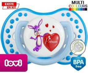 Lapin cœur + prénom: Sucette LOVI Dynamic-su7.fr