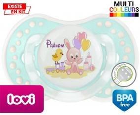 Lapin train + prénom: Sucette LOVI Dynamic-su7.fr