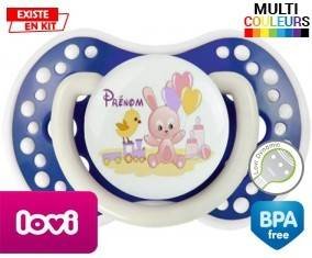 Lapin train + prénom: Sucette LOVI Dynamic-su7.fr