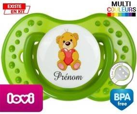 Ourson (garçon) + prénom : Sucette LOVI Dynamic personnalisée