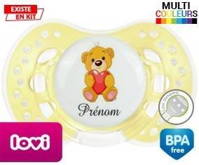 Ourson (garçon) + prénom: Sucette LOVI Dynamic-su7.fr