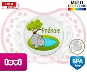 Hypopotame + prénom: Sucette LOVI Dynamic-su7.fr