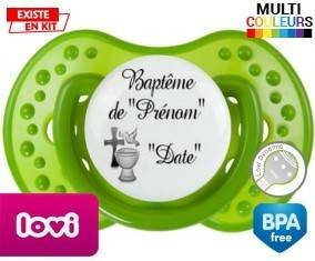 Tetine Baptême + prénom embout LOVI Dynamic personnalisée