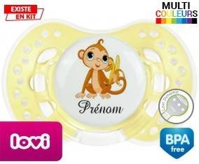 Singe banane + prénom: Sucette LOVI Dynamic-su7.fr