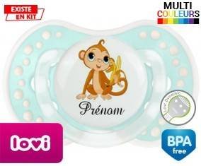 Singe banane + prénom: Sucette LOVI Dynamic-su7.fr