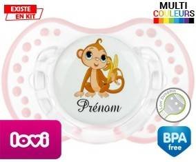 Singe banane + prénom: Sucette LOVI Dynamic-su7.fr