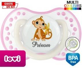 Singe banane + prénom: Sucette LOVI Dynamic-su7.fr
