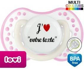 J'aime cœur + prénom: Sucette LOVI Dynamic-su7.fr