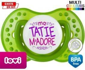 Ma tatie m'adore (fille) : Tétine LOVI Dynamic personnalisée