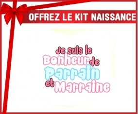 Kit naissance: Je suis le bonheur de parrain et marraine style1-su7.fr