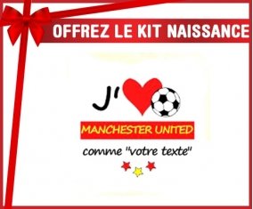 Kit naissance: J'aime manchester united + prénom-su7.fr