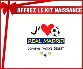 Kit naissance: J'aime real madrid + prénom-su7.fr