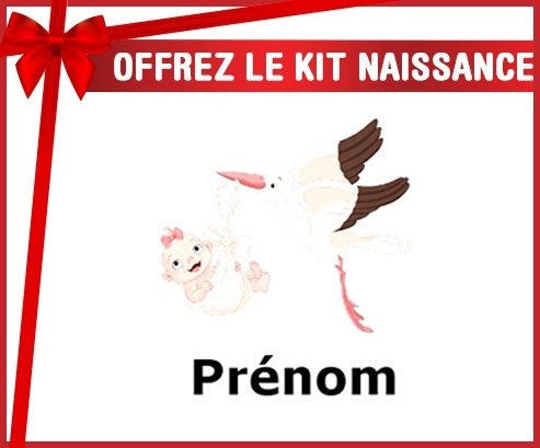 Kit naissance: Cigogne (fille) + prénom-su7.fr