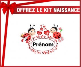 Kit naissance: Coccinelle + prénom-su7.fr