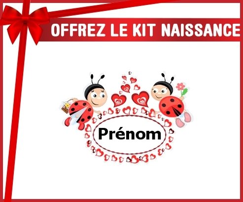 Kit naissance: Coccinelle + prénom-su7.fr