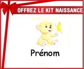 Kit naissance: Ours papillon + prénom-su7.fr