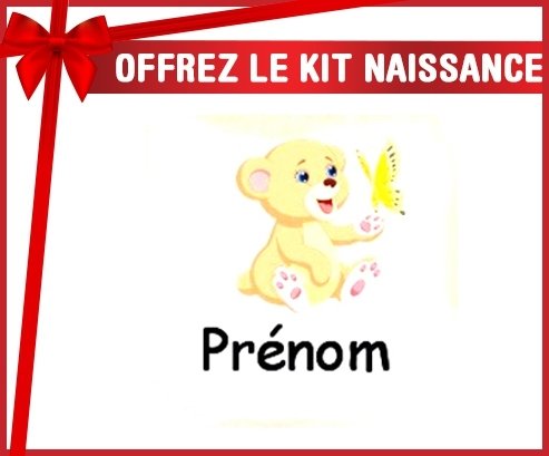 Kit naissance: Ours papillon + prénom-su7.fr