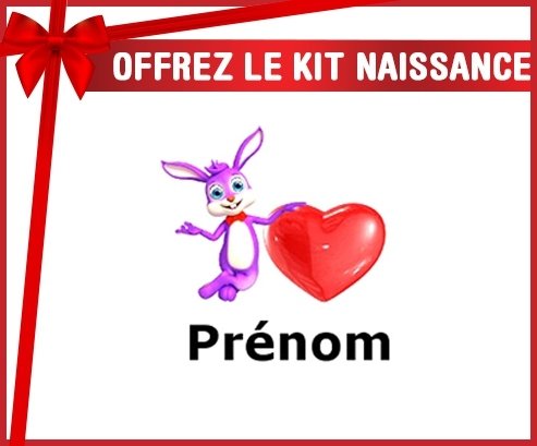 Kit naissance: Lapin cœur + prénom-su7.fr