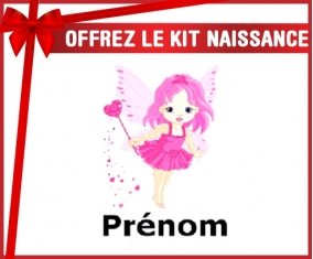 Kit naissance: Fée rose (fille) + prénom-su7.fr