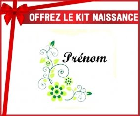 Kit naissance: Fleur verte + prénom-su7.fr