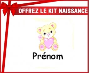 Kit naissance: Ourson (fille) + prénom-su7.fr