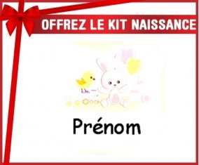 Kit naissance: Lapin train + prénom-su7.fr