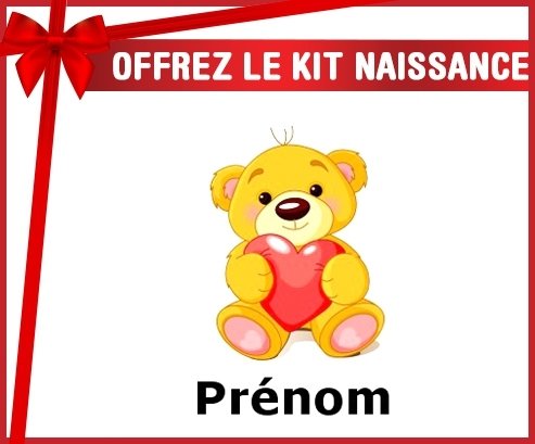 Kit naissance: Ourson (garçon) + prénom-su7.fr