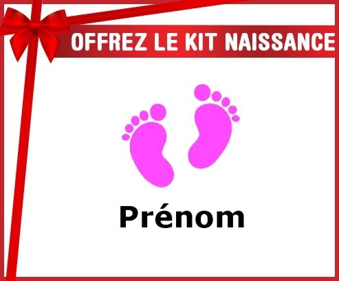 Kit naissance: Pied (fille) + prénom-su7.fr