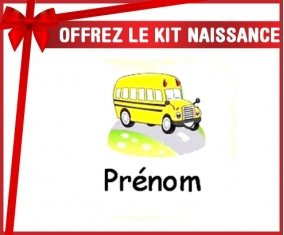 Kit naissance: Bus jaune + prénom-su7.fr