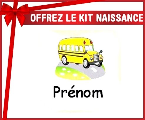Kit naissance: Bus jaune + prénom-su7.fr