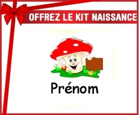 Kit naissance: Champignon + prénom-su7.fr