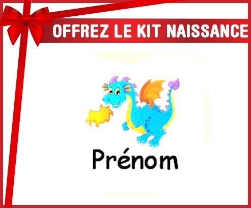 Kit naissance: Dragon + prénom-su7.fr