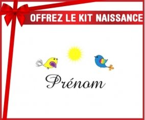 Kit naissance: Oiseau et soleil + prénom-su7.fr