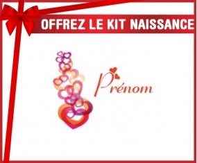 Kit naissance: Coeurs + prénom-su7.fr