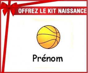 Kit naissance: Ballon basket + prénom-su7.fr